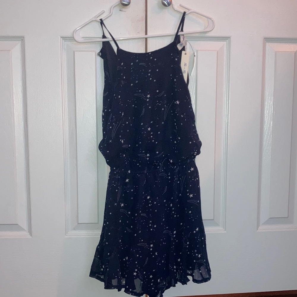 She + Sky Navy blue romper size S halter top.